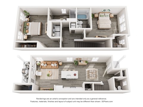 West Park Townhomes in Augusta, GA photo of two bedroom floorplan